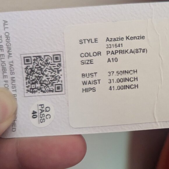 NWT AZAZIE Halter Paprika A Line Sweetheart Neck Satin Dress‎ Kenzie Bias Cut - Picture 7 of 8